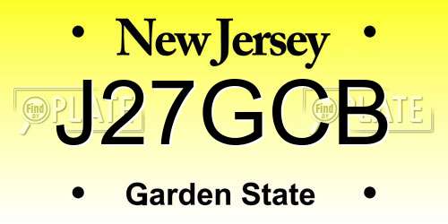 J27GCB New Jersey License Plate