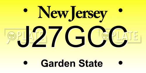 J27GCC New Jersey License Plate