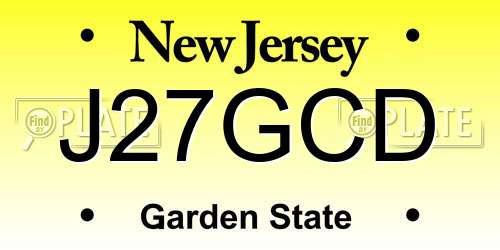 J27GCD New Jersey License Plate