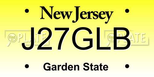 J27GLB New Jersey License Plate