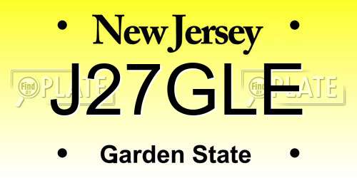J27GLE New Jersey License Plate