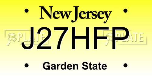 J27HFP New Jersey License Plate