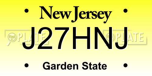 J27HNJ New Jersey License Plate