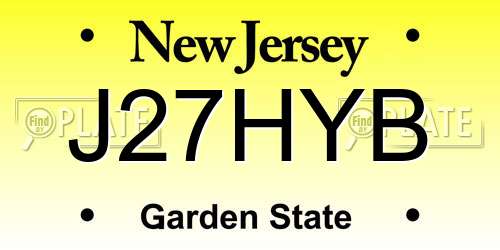 J27HYB New Jersey License Plate