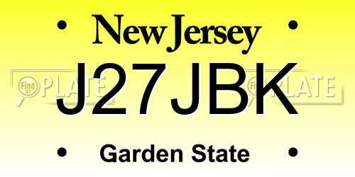 J27JBK New Jersey License Plate