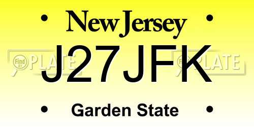 J27JFK New Jersey License Plate