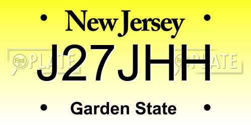 J27JHH New Jersey License Plate