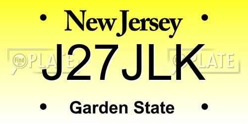 J27JLK New Jersey License Plate
