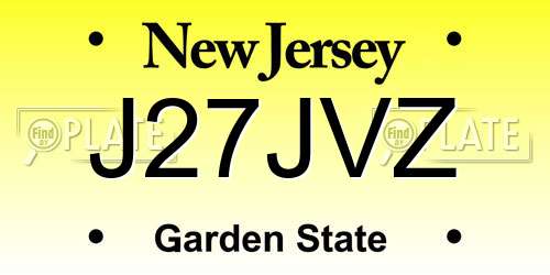 J27JVZ New Jersey License Plate