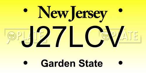 J27LCV New Jersey License Plate