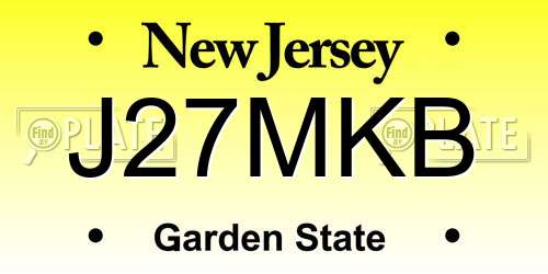 J27MKB New Jersey License Plate
