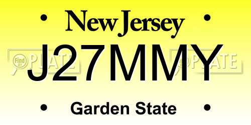 J27MMY New Jersey License Plate