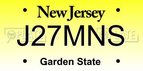 J27MNS New Jersey License Plate