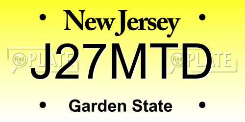 J27MTD New Jersey License Plate