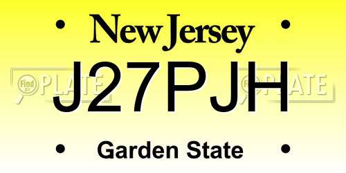 J27PJH New Jersey License Plate
