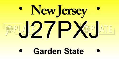J27PXJ New Jersey License Plate