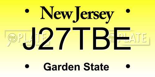 J27TBE New Jersey License Plate