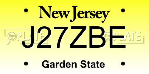 J27ZBE New Jersey License Plate