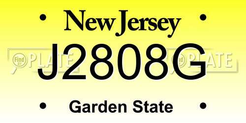 J2808G New Jersey License Plate