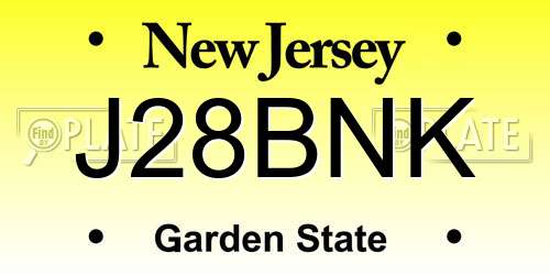 J28BNK New Jersey License Plate
