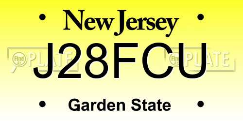 J28FCU New Jersey License Plate