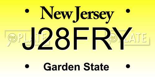 J28FRY New Jersey License Plate