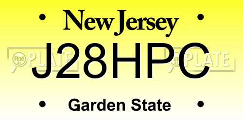 J28HPC New Jersey License Plate