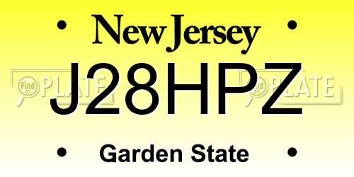 J28HPZ New Jersey License Plate