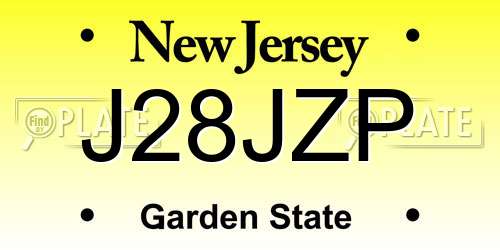 J28JZP New Jersey License Plate