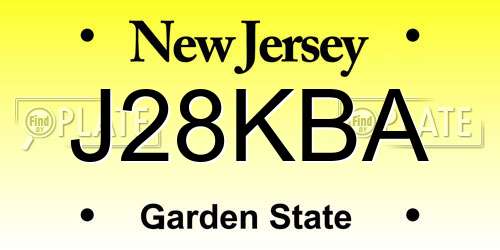 J28KBA New Jersey License Plate