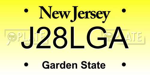 J28LGA New Jersey License Plate