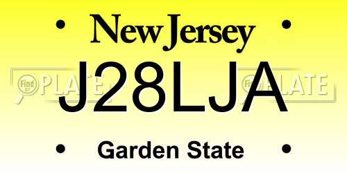 J28LJA New Jersey License Plate