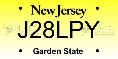 J28LPY New Jersey License Plate