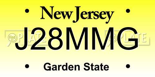 J28MMG New Jersey License Plate