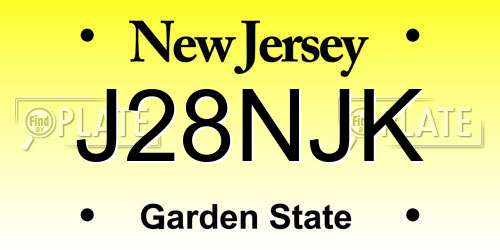 J28NJK New Jersey License Plate