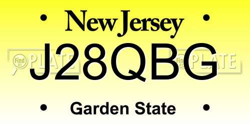 J28QBG New Jersey License Plate