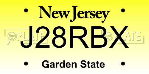 J28RBX New Jersey License Plate