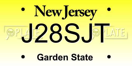 J28SJT New Jersey License Plate