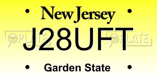 J28UFT New Jersey License Plate