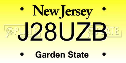 J28UZB New Jersey License Plate