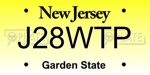 J28WTP New Jersey License Plate