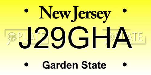 J29GHA New Jersey License Plate