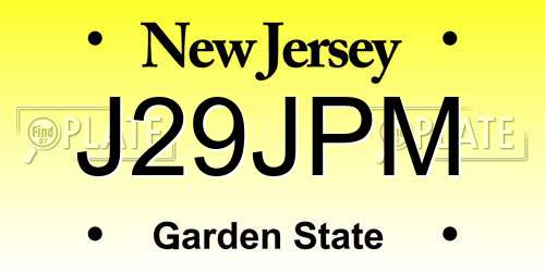 J29JPM New Jersey License Plate