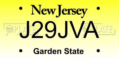 J29JVA New Jersey License Plate