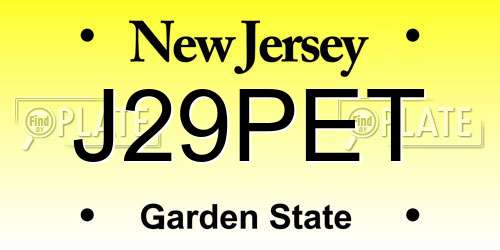 J29PET New Jersey License Plate