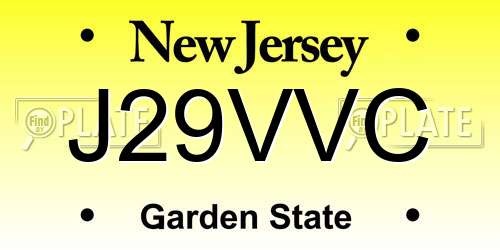 J29VVC New Jersey License Plate