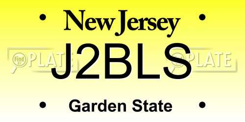 J2BLS New Jersey License Plate