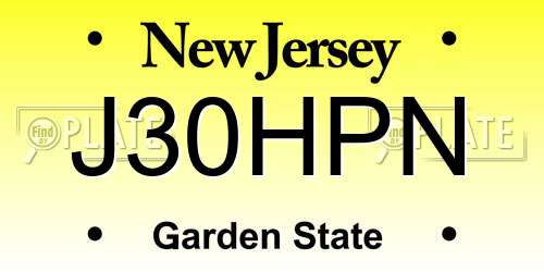 J30HPN New Jersey License Plate