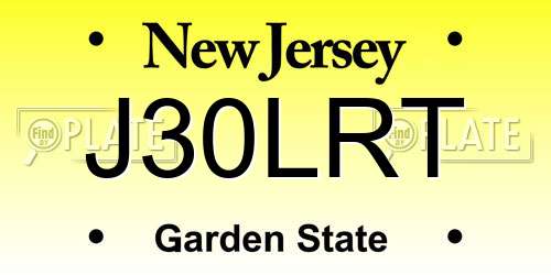 J30LRT New Jersey License Plate