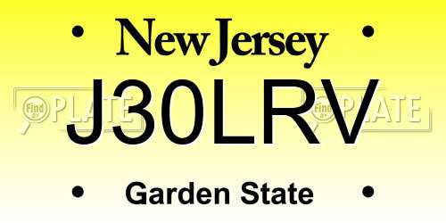 J30LRV New Jersey License Plate